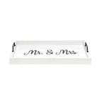 Alternate image 1 for Elegant Designs Decorative Wood Serving Tray with Handles, 15.50" x 12", "Mr. & Mrs."