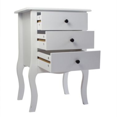 Inq Boutique European Bedside Table-Three Pumps White YJ. View a larger version of this product image.