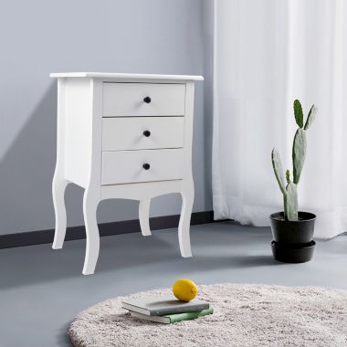 Inq Boutique European Bedside Table-Three Pumps White  YJ. View a larger version of this product image.