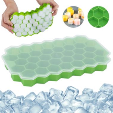 Stock Preferred Silicone Ice Cube Maker Mold Tray in Flexible Green. View a larger version of this product image.