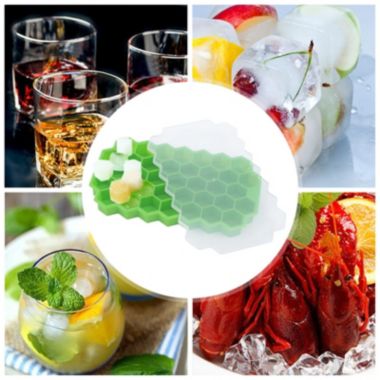 Stock Preferred Silicone Ice Cube Maker Mold Tray in Flexible Green. View a larger version of this product image.