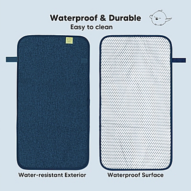 KeaBabies Portable Diaper Changing Pad, Waterproof Foldable Baby Changing Mat, Travel Diaper Change Mat (Navy Blue). View a larger version of this product image.