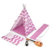 Badger Basket Co. Camping Adventures Doll Tent Set with Accessories - Lavender, White