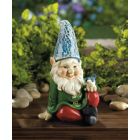 Alternate image 1 for Zingz & Thingz 7.25" Green and Red Cheery Gnome Solar Outdoor Garden Statue