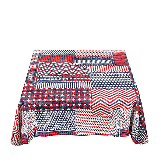 Carnation Home Fashions Patriotic Stripe 52"x90" Vinyl Flannel Backed Tablecloth 