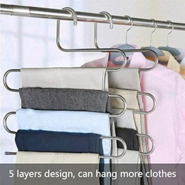 Stock Preferred 5-Layers S Shape Space Saver Trousers Hanger. View a larger version of this product image.