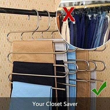 Stock Preferred 5-Layers S Shape Space Saver Trousers Hanger. View a larger version of this product image.