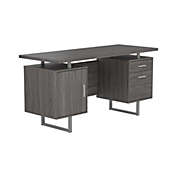 Saltoro Sherpi Wooden Office Desk with 1 Drawer and 1 Door Cabinet, Gray-