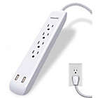Alternate image 0 for Philips 4 Outlet 2 USB Port Surge Protector, 720 Joules, 4ft Cord, White