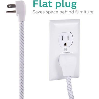 Philips 4 Outlet 2 USB Port Surge Protector, 720 Joules, 4ft Cord, White. View a larger version of this product image.