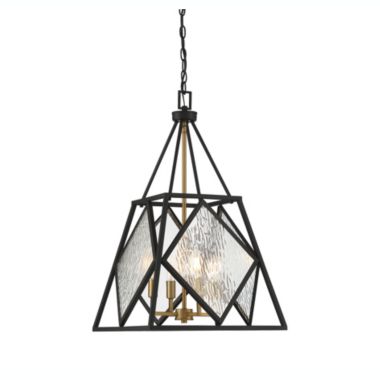 Savoy House 7-5402-4-79 Capella 4-Light Linear Chandelier in English Bronze and Warm Brass (16" W x 28"H). View a larger version of this product image.