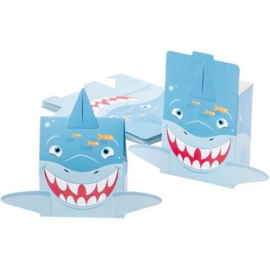 Blue Panda Shark Favor Boxes - 24-Pack Paper Treat Boxes with Die-Cut Shark Design, Sea Themed Party Favors Boxes, Goodie Gift Loot Boxes, Kids Birthday Party Supplies, 6 x 2.1 x 7.75 Inches. View a larger version of this product image.