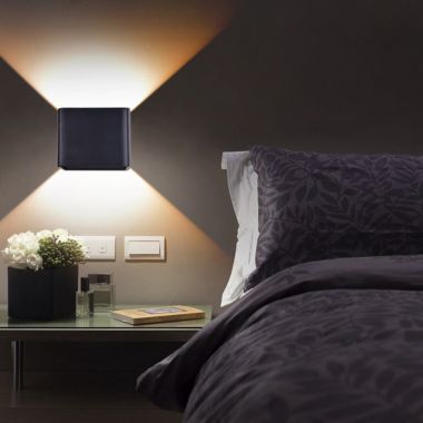 Canyon Home 4" LED Square Black Wall Sconce Lamp 2pcs Pack. View a larger version of this product image.