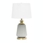 Alternate image 0 for Lalia Home 25" Classic Fluted Ceramic And Metal Table Lamp With White Fabric Shade For Bedside Desk Foyer Endtable Dresser Dining Room, Gray