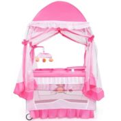 Hivago Portable Baby Playpen Crib Cradle with Carring Bag-Pink