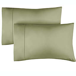 CGK Unlimited Pillowcase Set of 2, 400 Thread Count 100% Cotton - King - Sage Green