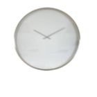 Alternate image 0 for BIDK Home 34" White and Silver Contemporary Burnished Wall Clock - Large