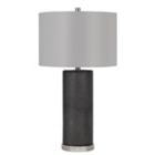 Alternate image 0 for Saltaro Sherpi 27 Inch Ceramic Table Lamp, Faux Leather Wrapped, Dimmer, Gray- Saltoro Sherpi