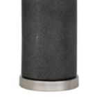 Alternate image 2 for Saltaro Sherpi 27 Inch Ceramic Table Lamp, Faux Leather Wrapped, Dimmer, Gray- Saltoro Sherpi