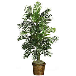 Nearly Natural 4.75' Artificial Exotic Silk Areca Palm Tree with Basket