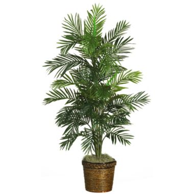 Nearly Natural 4.75' Artificial Exotic Silk Areca Palm Tree with Basket. View a larger version of this product image.