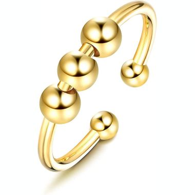 GoodMerchan - Women's Spinner Rings for Anxiety - Gold - Relieve Anxiety with Spinner Ring. View a larger version of this product image.
