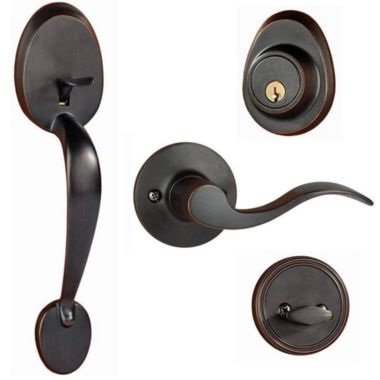 Dorence - Heavy Duty Single Cylinder Handleset with Wave Style Lever Handle - Oil Rubbed Bronze. View a larger version of this product image.
