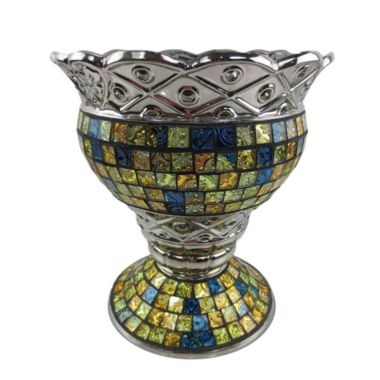 Dolce Mela Tall Decorative Ceramic & Glass Vase, 10" x 10" x 11 1/4"(H). View a larger version of this product image.