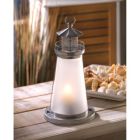 Alternate image 1 for Zingz & Thingz 10" Silver and Clear Lighthouse Candle Lantern