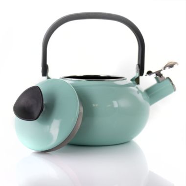 Kenmore 1.5 Quart Enamel On Steel Whistling Tea Kettle in Blue. View a larger version of this product image.