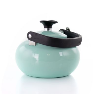 Kenmore 1.5 Quart Enamel On Steel Whistling Tea Kettle in Blue. View a larger version of this product image.
