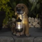 Alternate image 1 for VP Home Golden Puppy with Lantern Solar Powered LED Outdoor Decor Garden