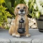 Alternate image 2 for VP Home Golden Puppy with Lantern Solar Powered LED Outdoor Decor Garden
