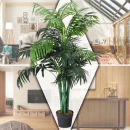 Costway 3.5 ft Artificial Areca Palm Decorative Silk Tree with Basket