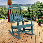 Flash Furniture Winston All-Weather Rocking Chair In Teal Faux Wood - Teal