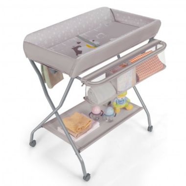 Costway Baby Changing Table with Safety Belt and 4-side Defence-Gray. View a larger version of this product image.