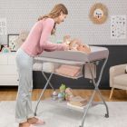 Alternate image 1 for Costway Baby Changing Table with Safety Belt and 4-side Defence-Gray
