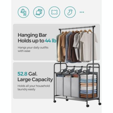 BreeBe Hanging Bar Laundry Cart. View a larger version of this product image.