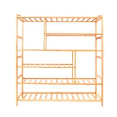 Inq Boutique 6-layer Portable Bamboo Splint Multi-function Shoe Rack Wood Color RT. View a larger version of this product image.
