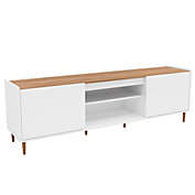 Waylavie Buffalo 70.8 in. White Wood TV Stand with Two storages Fits TV&#39;s up to 65 in.