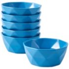 Alternate image 0 for Bruntmor Bake And Serve 6-Pack Geometric Matte 13 Oz Oven Safe Ceramic Cereal Dessert Bowls for Baking, Souffl√©, Ice Cream, Snack, Set of 6 serving Bowls, Blue