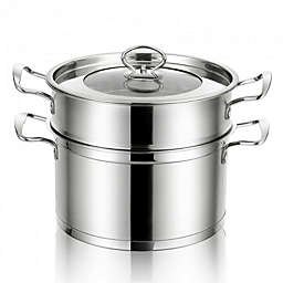 Adawe-Store Home Delicacies Pot 2-Tier 304 Stainless Steel Steaming Cookware