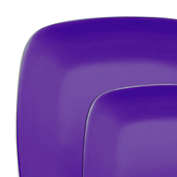 Smarty Had A Party Purple Flat Rounded Square Disposable Plastic Dinnerware Value Set (120 Sets)