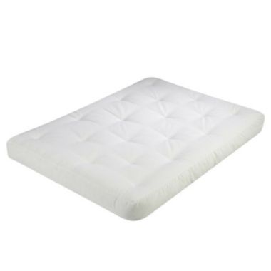 QuikFurn Full size 5-inch Thick Cotton/Poly Futon Mattress in White. View a larger version of this product image.