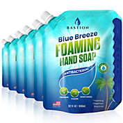 Bastion Foaming Hand Soap Refills (6) X 32oz Pouches Antimicrobial Refreshing Clean Blue Breeze Scent