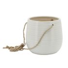 Alternate image 1 for Kingston Living 7" White and Brown Ceramic Outdoor Hanging Planter