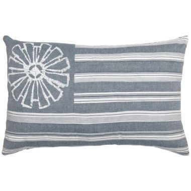 VHC Brands Flag Blue 14x22" Rectangular Accent Throw Pillow. View a larger version of this product image.