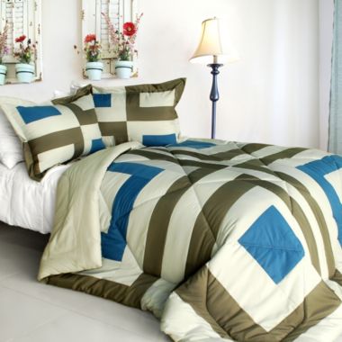 Blancho Bedding So Young Quilted Patchwork Down Alternative Comforter Set (Full/Queen Size). View a larger version of this product image.