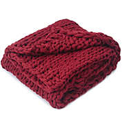Cheer Collection Chunky Cable Knit Throw Blanket   Ultra Plush and Soft 100% Acrylic Accent Throw - 50 x 60
