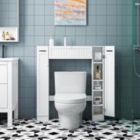 Alternate image 0 for Homfa Over-The-Toilet Storage Cabinet with 2 Side Doors White